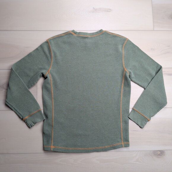 The Black Dog Shirt Mens S Green Graphic Long Sleeve Beach Outdoor Waffle Knit - Picture 5 of 10